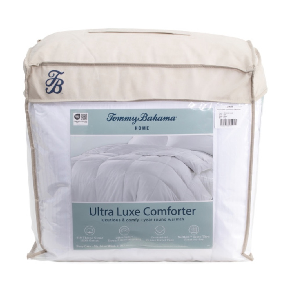NEW! TOMMY BAHAMA Home Ultra Luxe Comforter Down Alternative King White